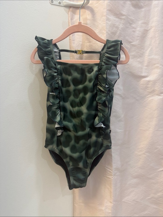 Molo Other - Molo Olive Green Ruffle-Trim One-Piece Swimsuit